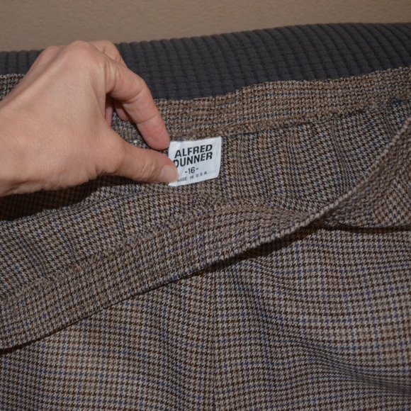 ALFRED DUNNER Brown Lines Pattern Elastic on Belt/Waist Women's Pants 16 - Picture 10 of 10